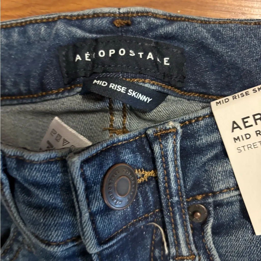 Aéropostale Aero Mid Rise Skinny Jeans Women’s Size 0 Regular Stretch Blue Denim - Image 6