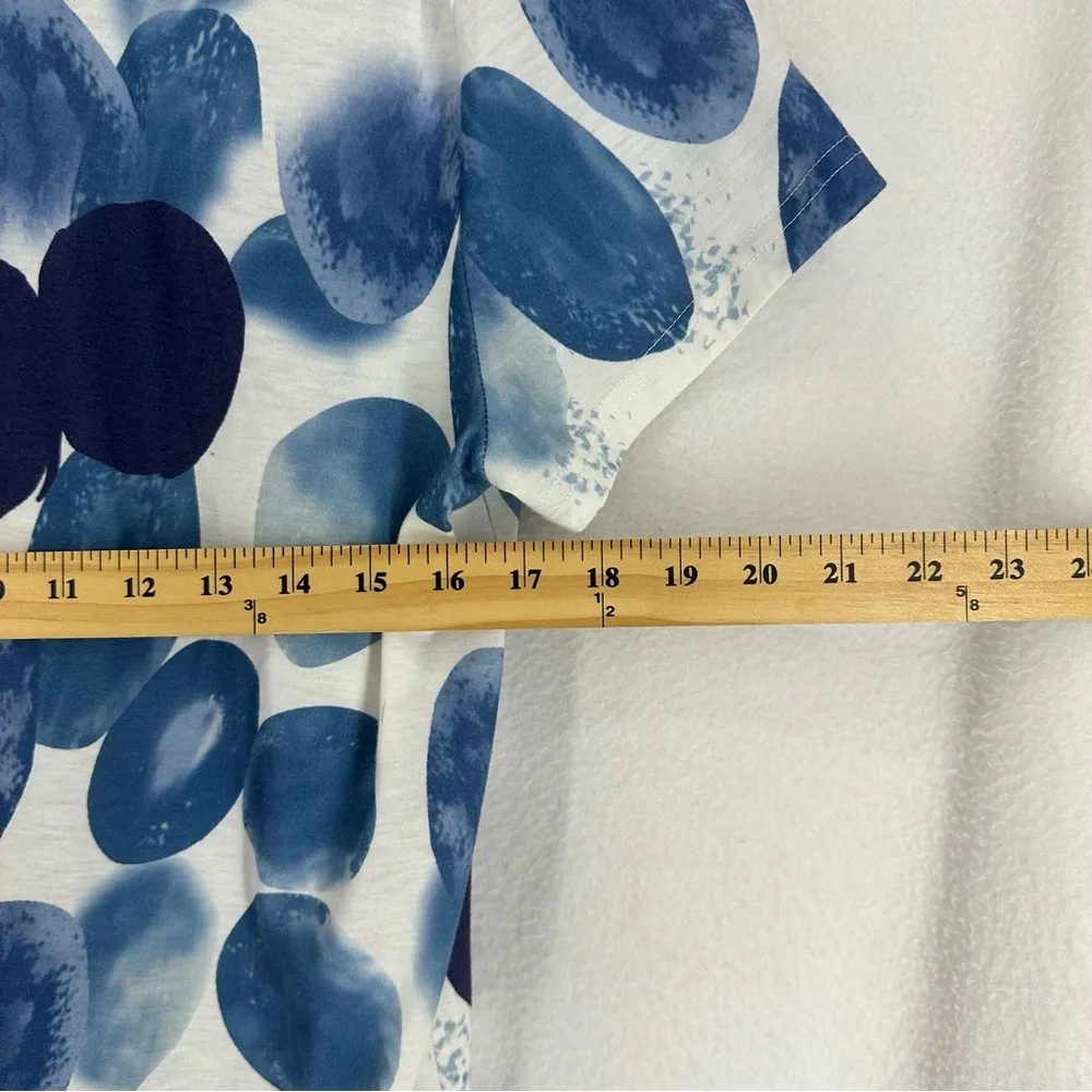 Short Sleeve Polka Dot Shirt Womens Medium Blue - Image 5