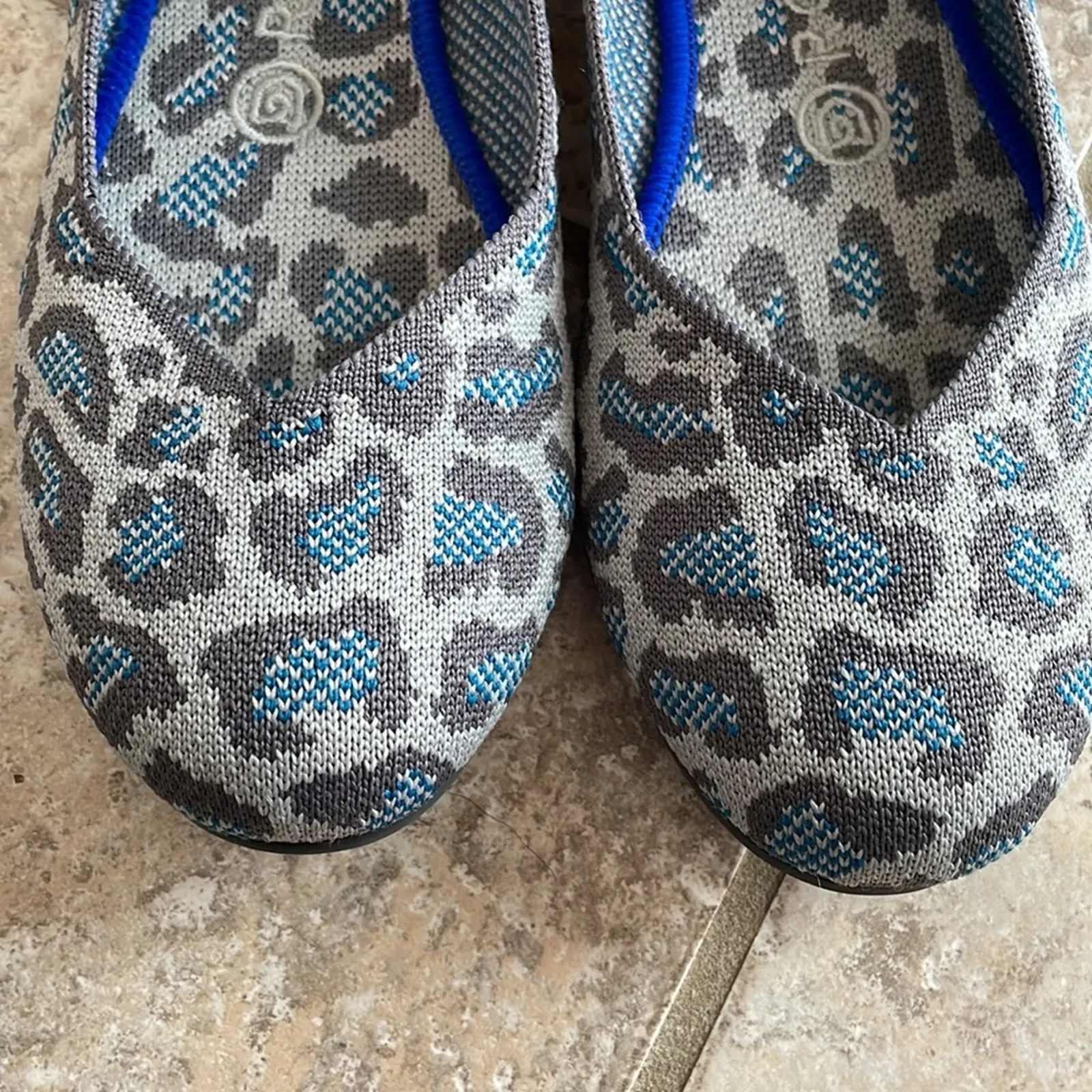 Rothy's Rothy’s The Flat in Leopard Spotted Grey Blue Ballet Flat - Image 3