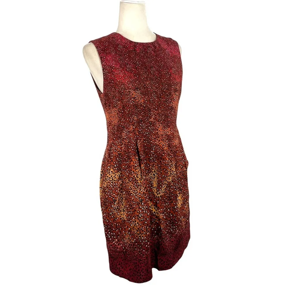 Nanette Lepore Firefly 100% Silk Cocktail Dress 6 in Burgundy Burnt Orange - Image 7