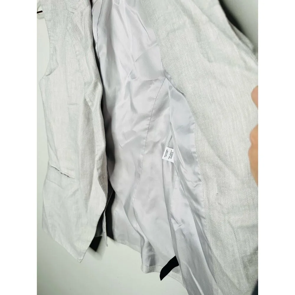 DEREK LAM 10 CROSBY Gray Linen Blend Sleeveless Taylor Vest Size 2 - Image 13
