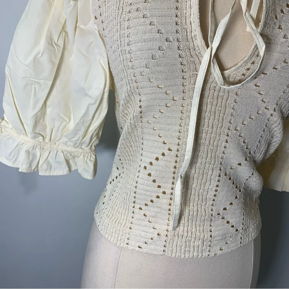 ZARA NWT balloons sleeves cram top size L - Image 4