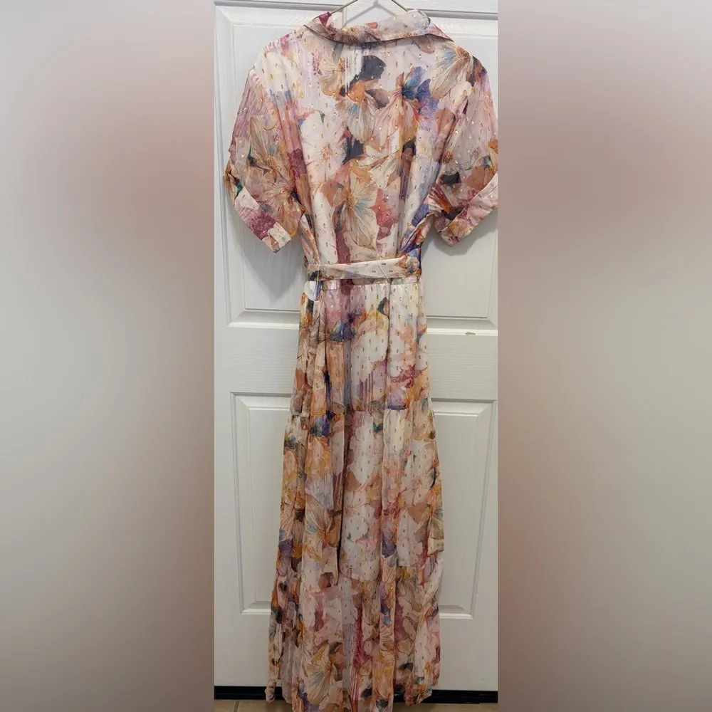 VENUS Floral Shine Detail Maxi Digital Wildflowers sheer  Dress - Image 10