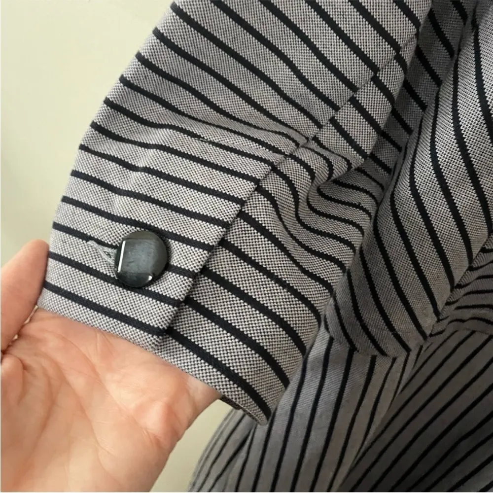 CABI STRIPED KNIT NAVY WHITE GRAY CAREERWEAR JACKET BLAZER XS - Image 5