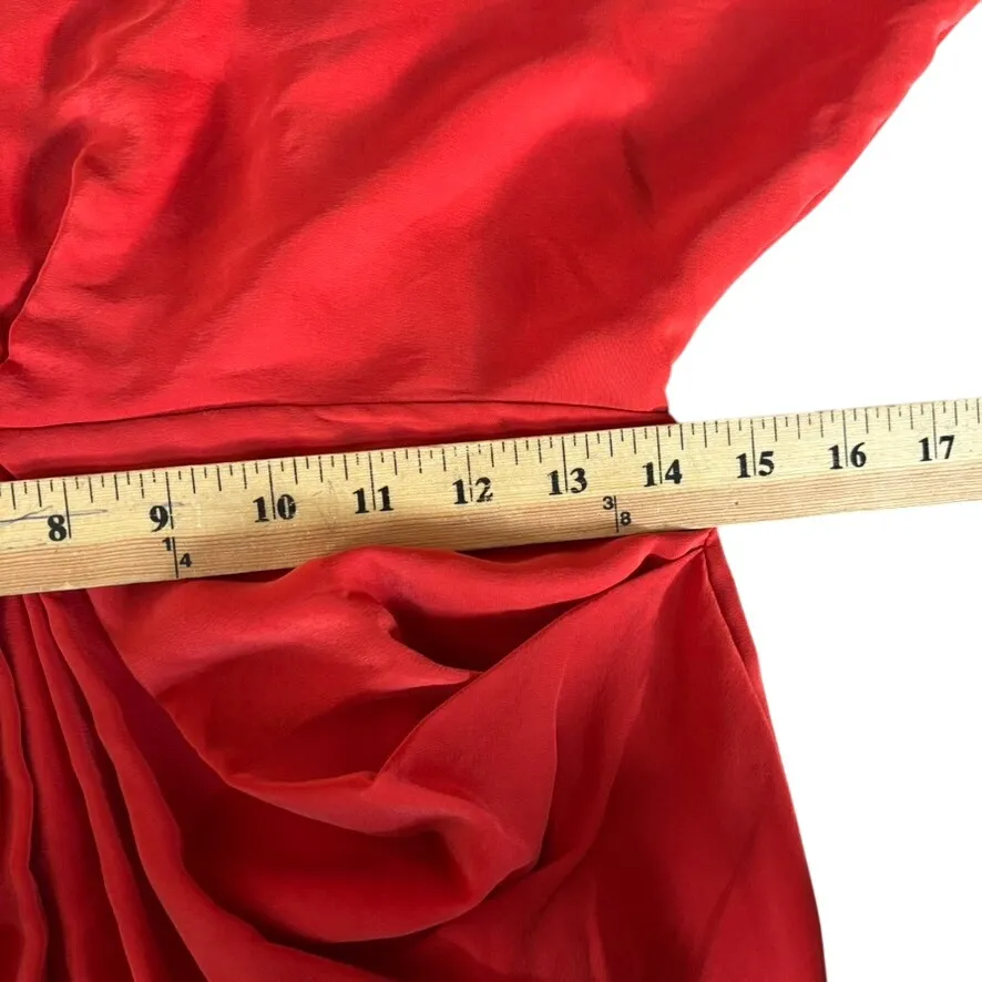 WILLOW 100% Silk Dress Sz 4‎ US Red Party Cocktail Sophisticated - Image 8