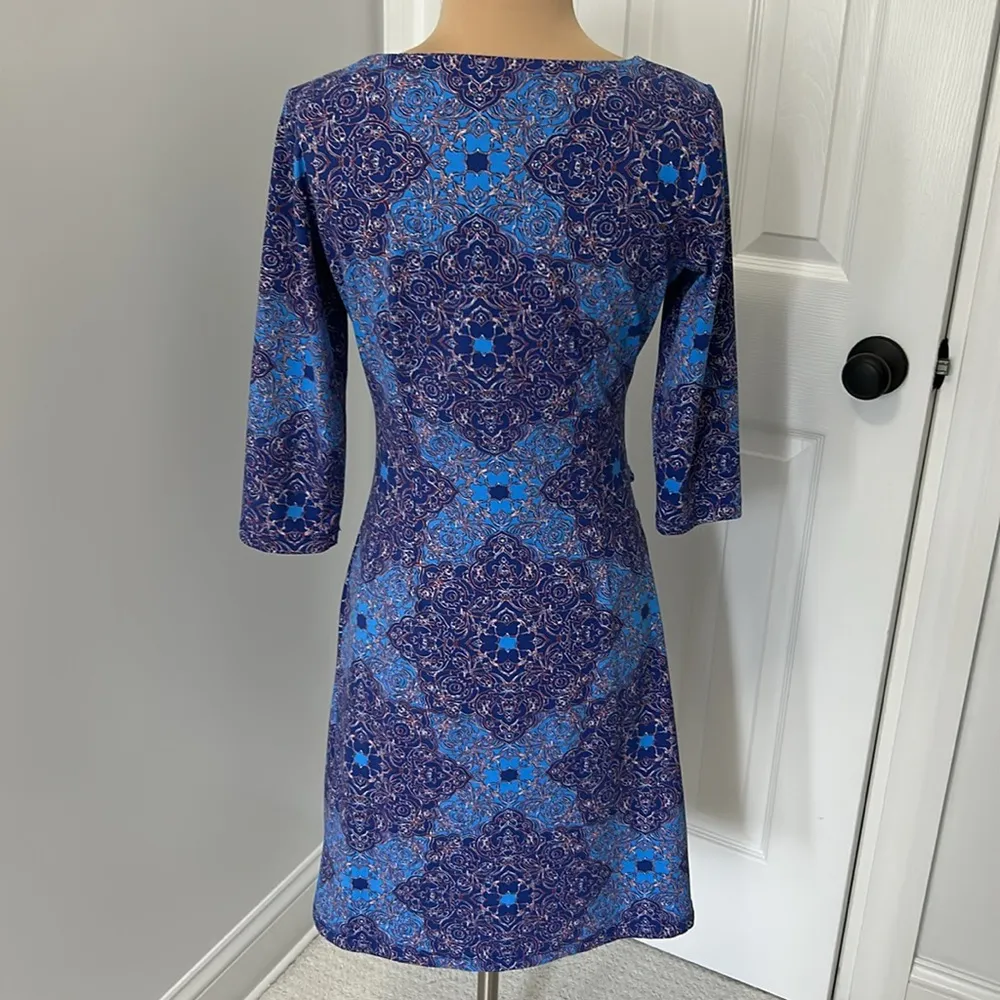 J. Mclaughlin Blue Printed Sheath Dress - Image 3