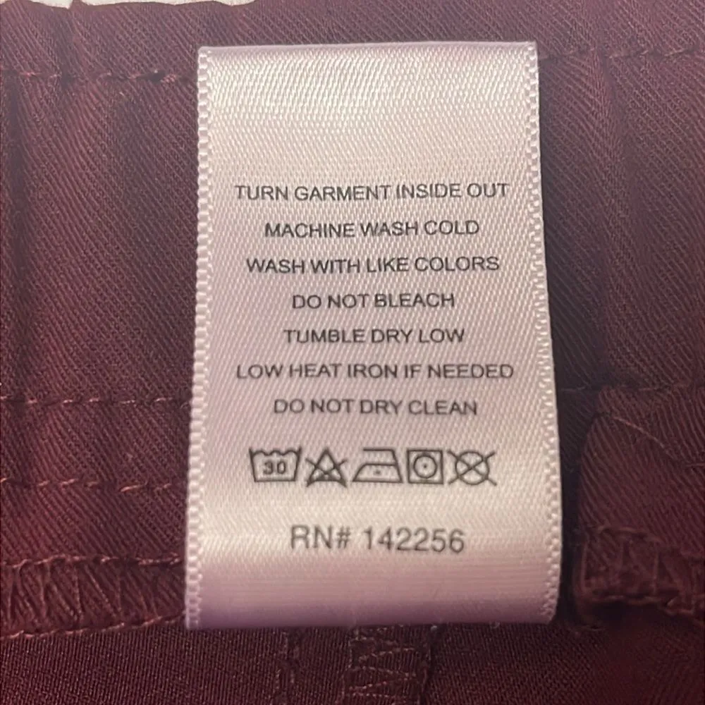 FIGS Burgundy Women’s Pull-On Pockets Elastic Waistband Drawstrings- Medium - Image 12