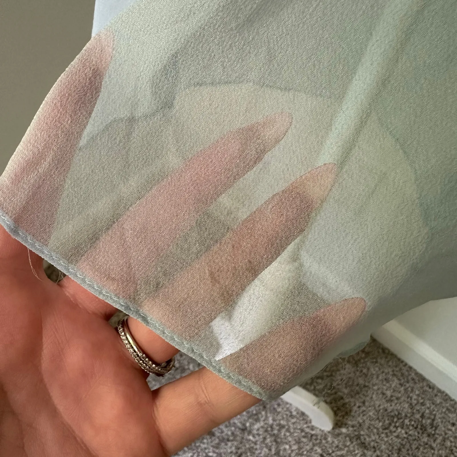 Amanda Uprichard light blue sheer silk top size P - Image 10