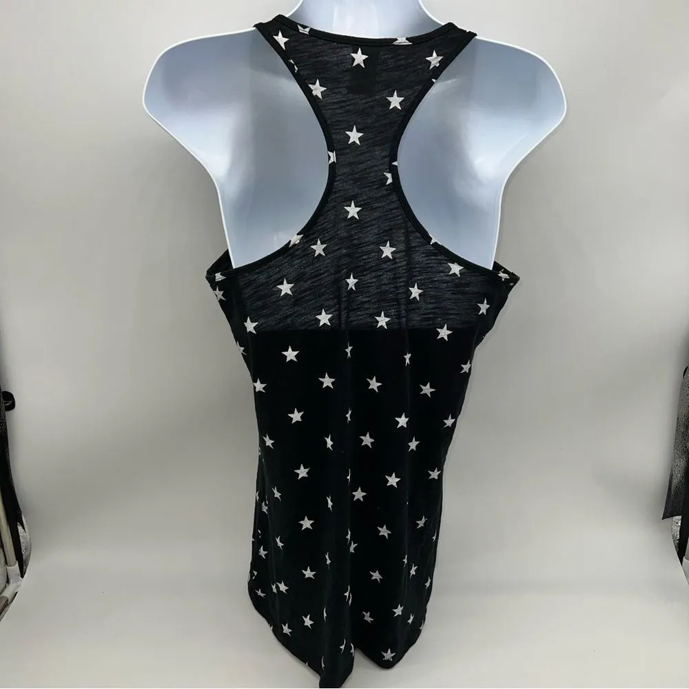Victoria Secret PINK Tank Pajama Racer Back Top in Black w/White Stars-Size M - Image 5