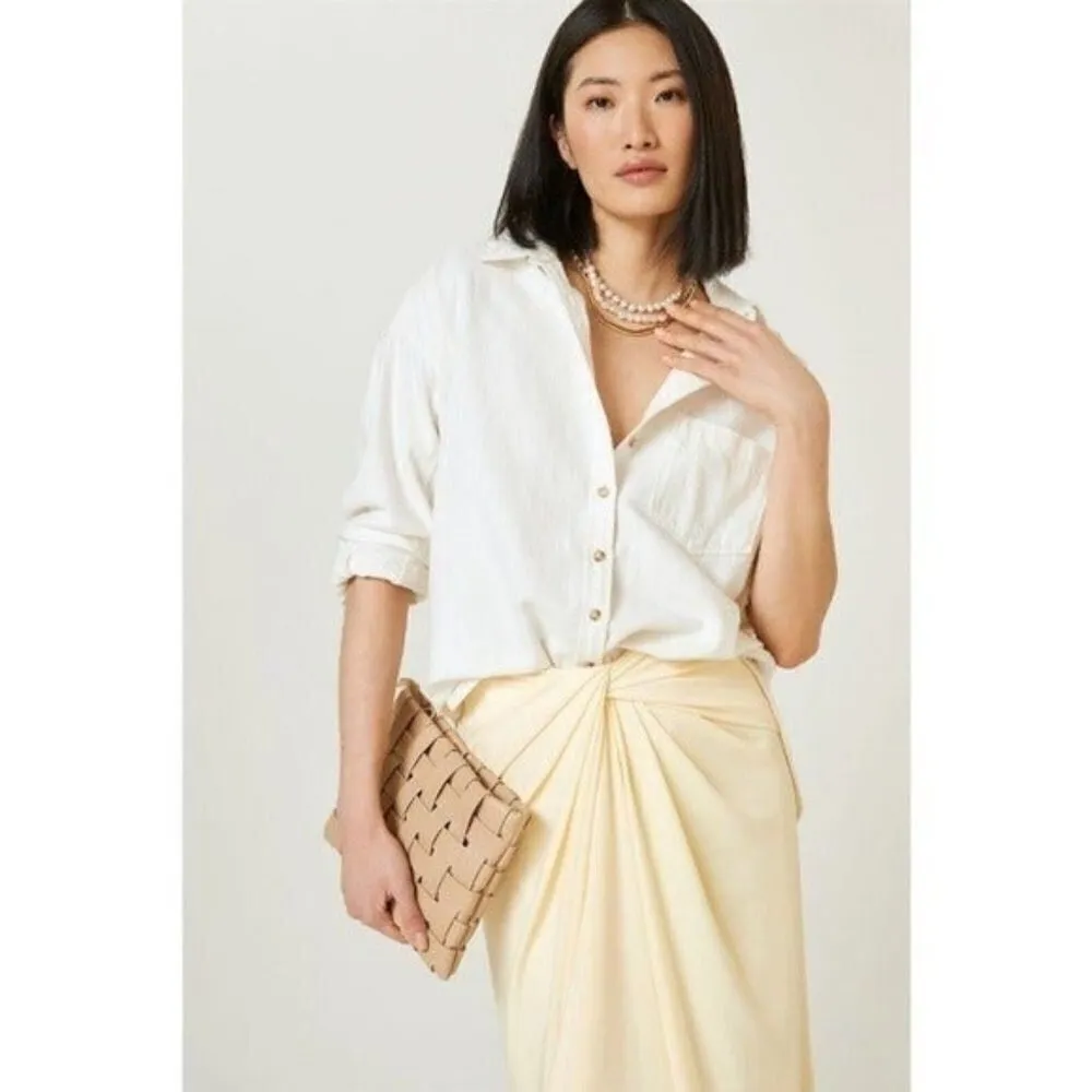 ANTHROPOLOGIE Significant Other Draped Yellow Midi Skirt Size 8 NEW Shower - Image 8