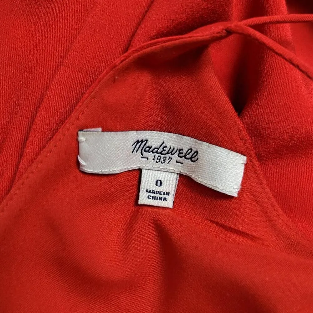 Madewell Silk Starview Cami Mini Dress Red Size 0 - Image 5