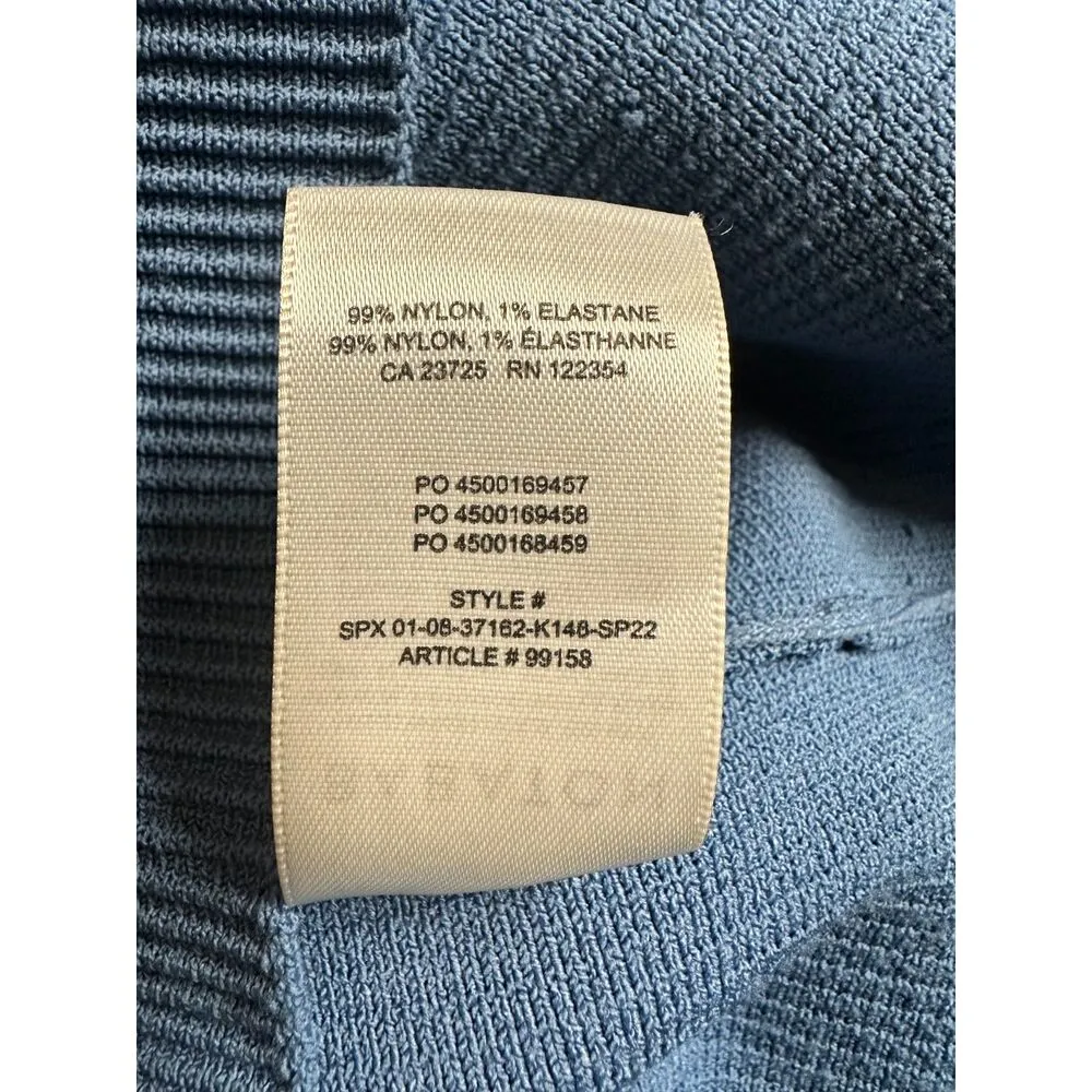 Babaton Women's 99158 Size L Blue Sculpt Knit Racer Mini Dress Sleeveless EUC - Image 6