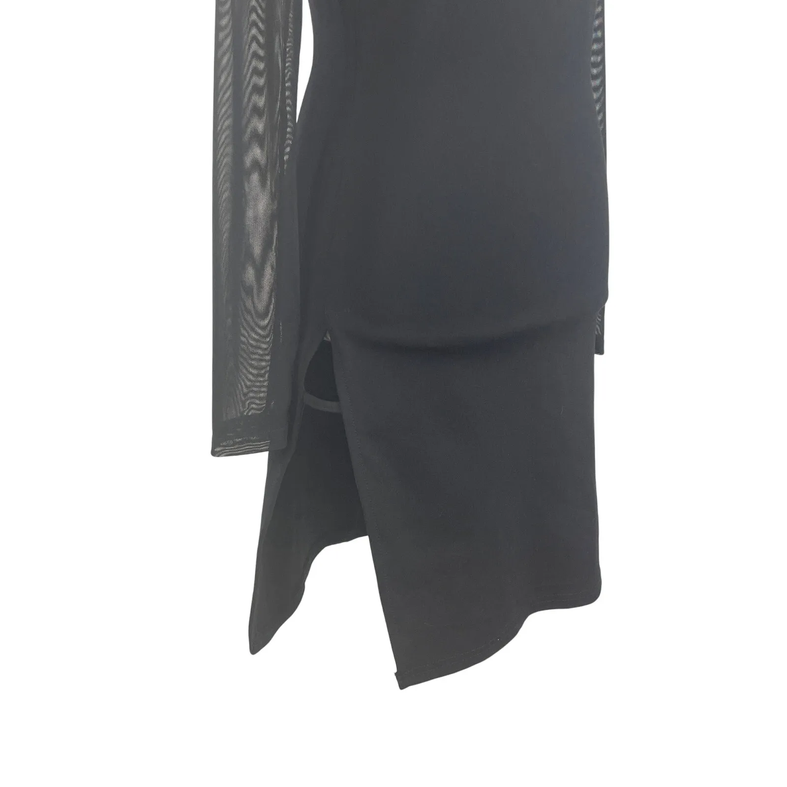Revolve Superdown Nia Black Bodycon Dress Sheer Sleeves Size Medium - Image 8