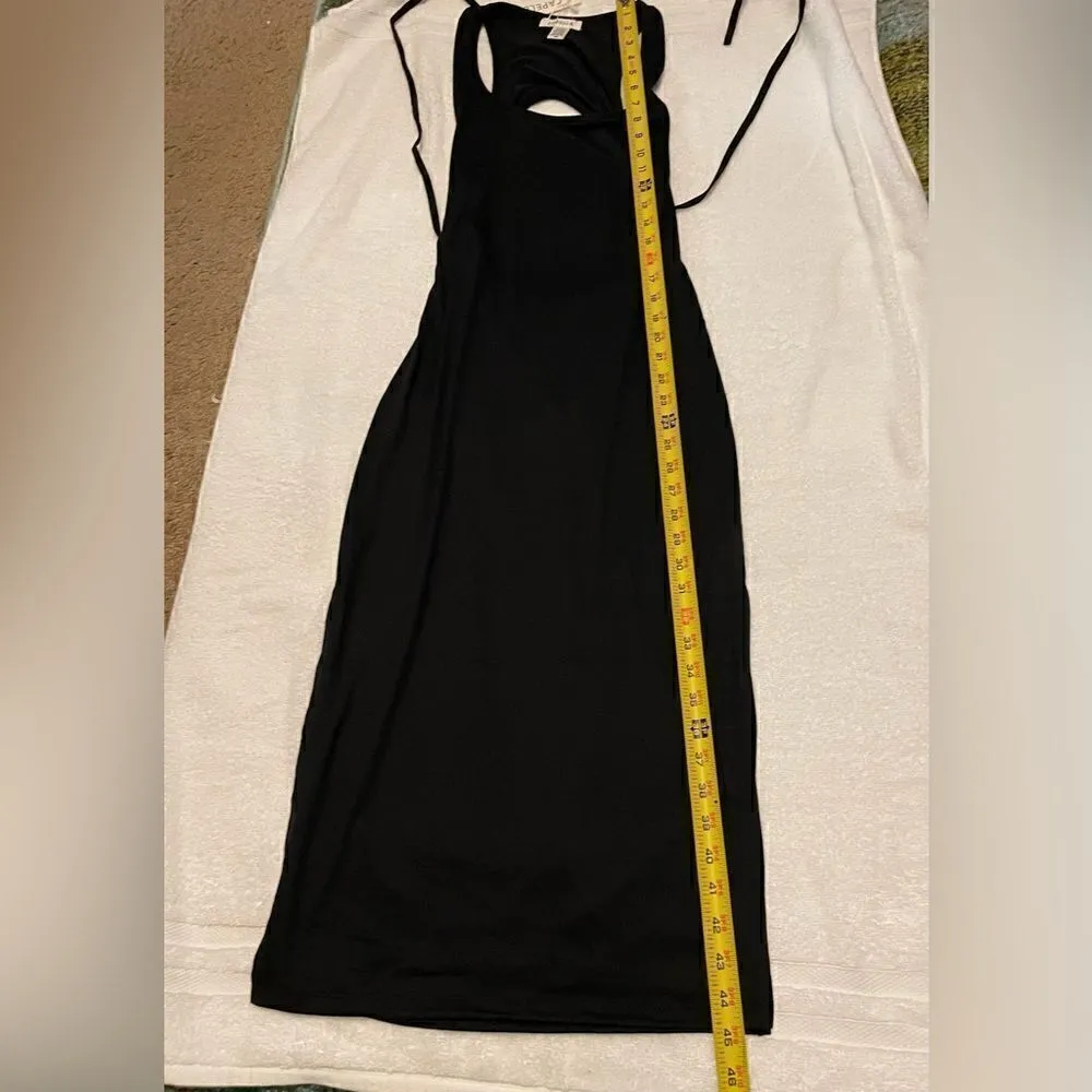 NWT Sleeveless, Strappy cut out back sexy midi Dress/ Black Black - Image 8