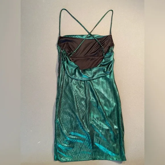 City Vibe,‎ Mini sparkle Cocktail Dress w/ruffle on one side,sleeveless, sz M - Image 6