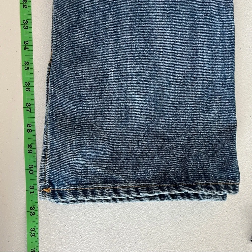 MNG by Mango Straight Fit Slit Ankle Hem High Rise Denim Jeans Size 6 - Image 10