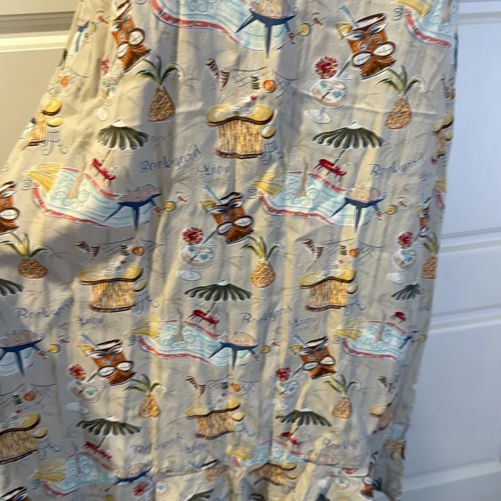 Kahala Sun Dress Sleeveless Hawaiian Backyard Luau Sheath Ruffle Hem 6 Tan - Image 2