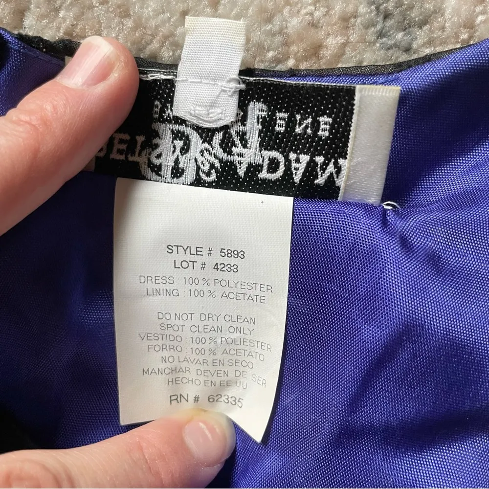 Y2K Whimsigoth Vintage Velvet Mesh Layered Betsey & Adam Boat Neck Prom Dress - Image 7