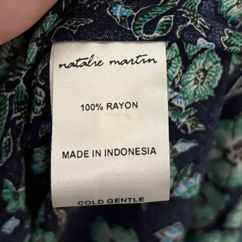 Revolve Natalie Martin Blue Green Floral Marlien Midi Dress Size XS - Image 4