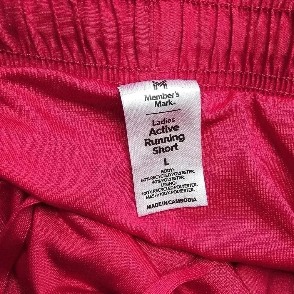 Members Mark Pink Pull On Athletic Running Shorts Large - Image 3