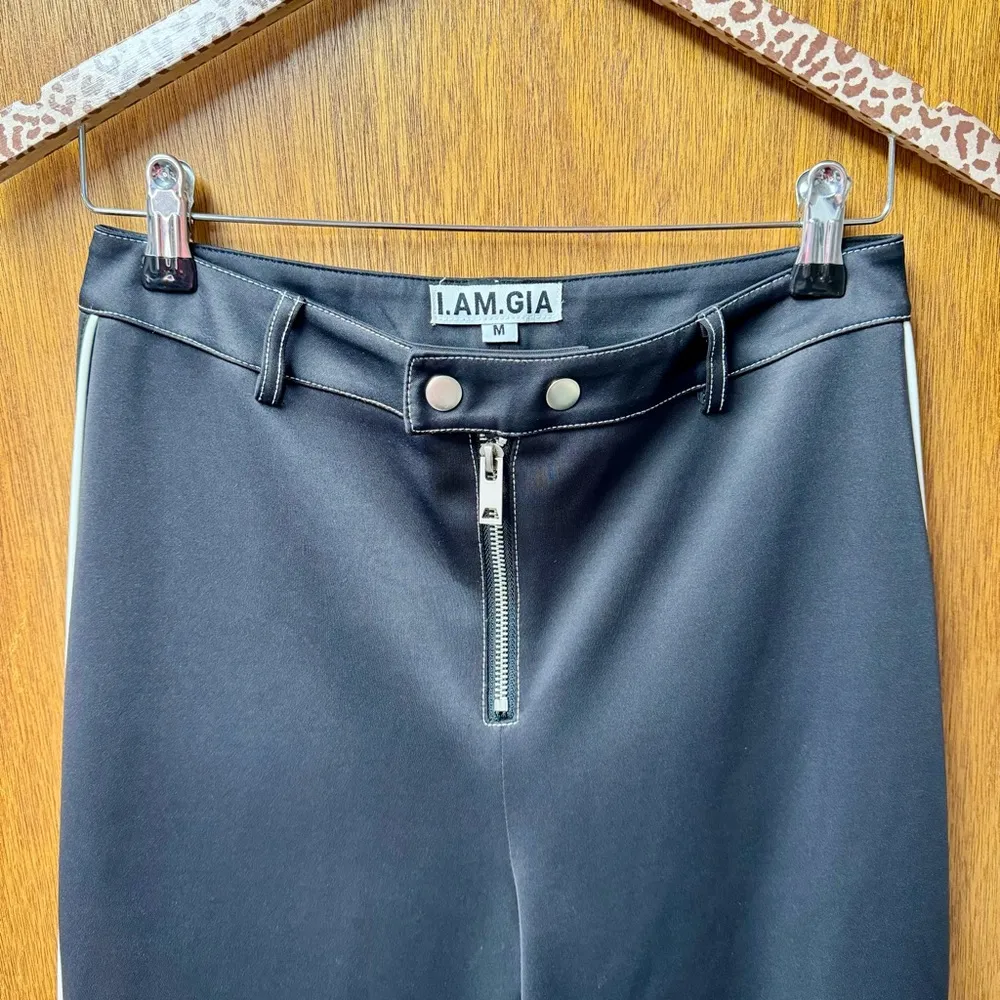 I.AM.GIA. Slater Pants High Rise Flare Side Stripe Black Medium M - Image 8