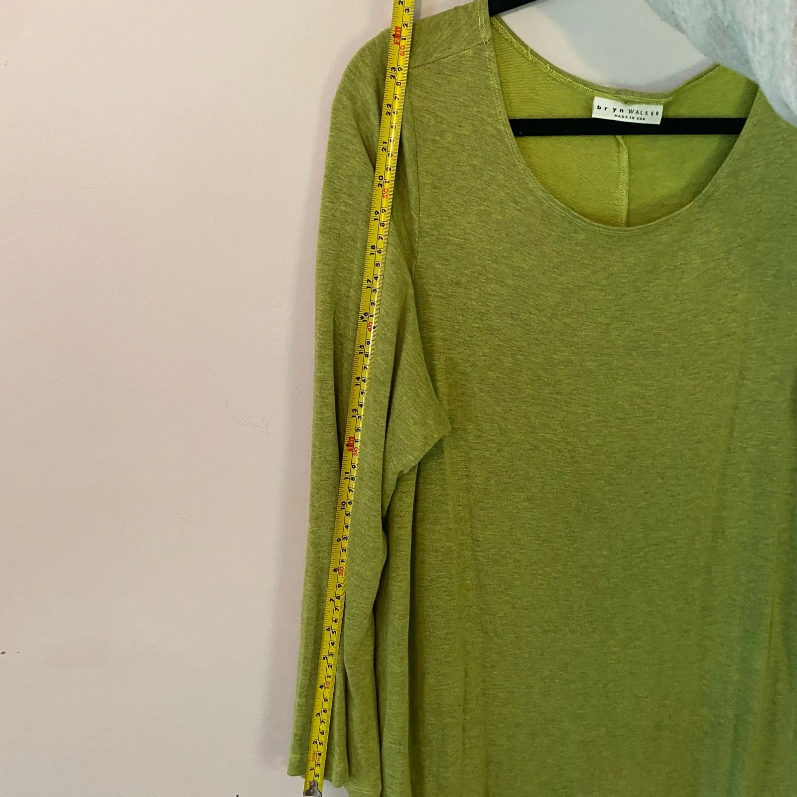 Bryn Walker Green Rayon Spandex Midi Long Sleeve Robbie Dress Womens size Medium - Image 10