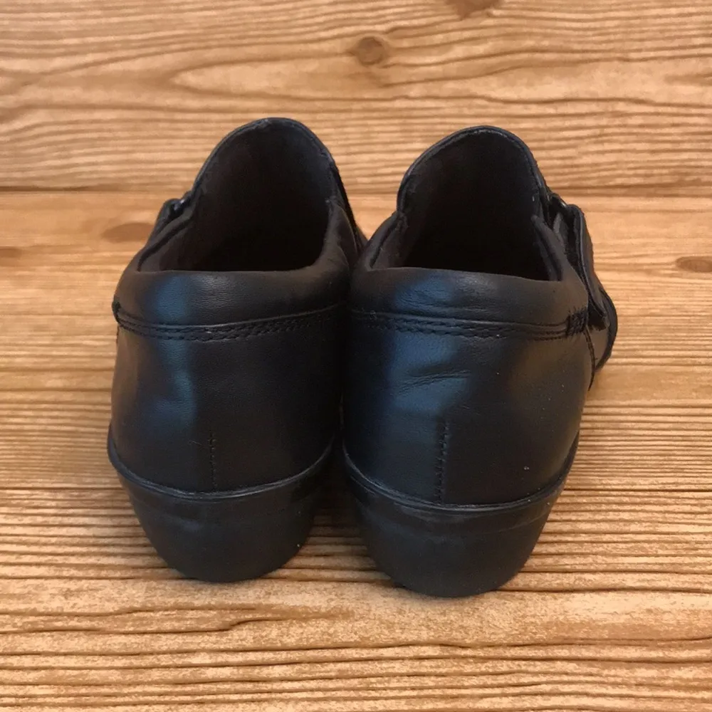 Clarks Womens Everlay Coda Loafers Comfort Shoes Black Leather Soft Cushion - Image 7