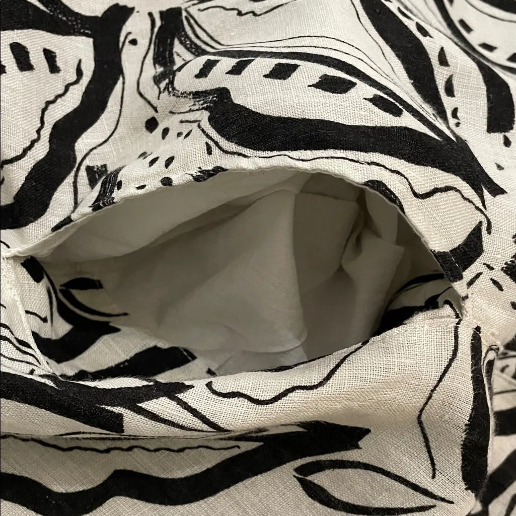 C&C California Linen Black & White Floral Pullover Dress Womens Size 3X - Image 9