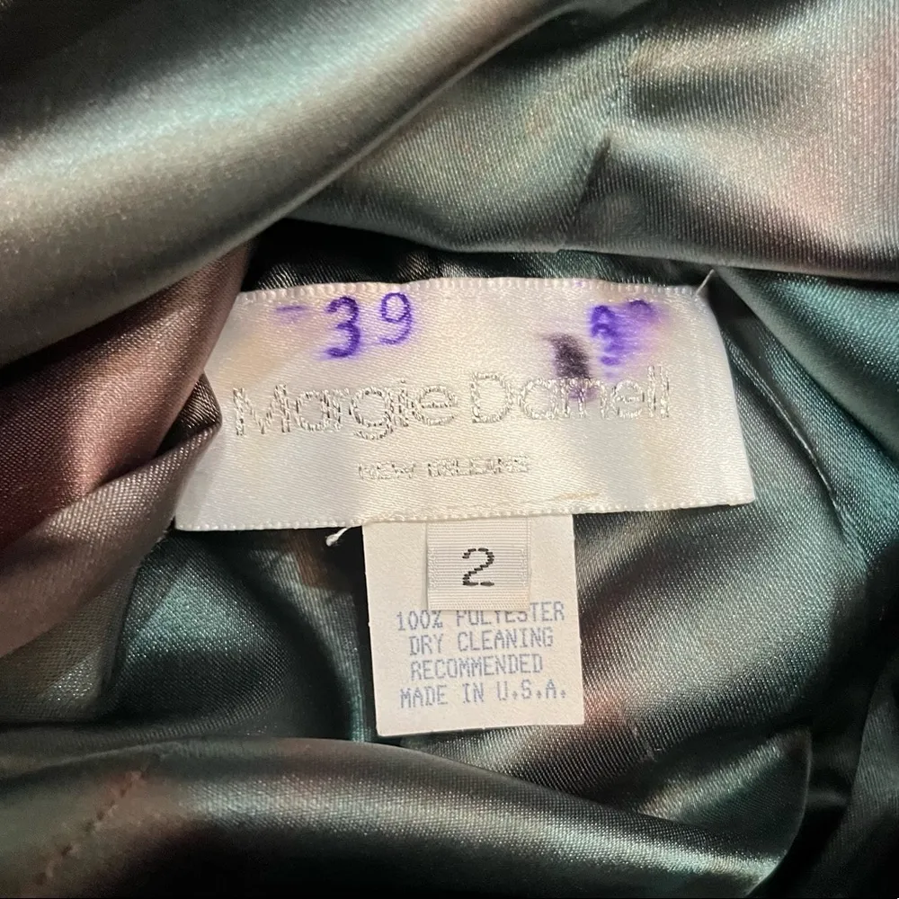 Vintage Margie Darnell green halter style sheer top dress sz 2 - Image 8