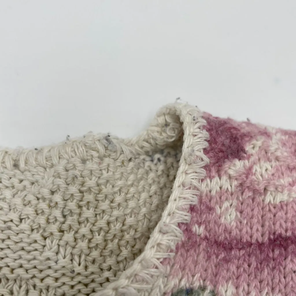 Vintage Floral Sweater Women Cotton Polyester Pullover Cottage Retro Casual Twee White Size M - Image 11