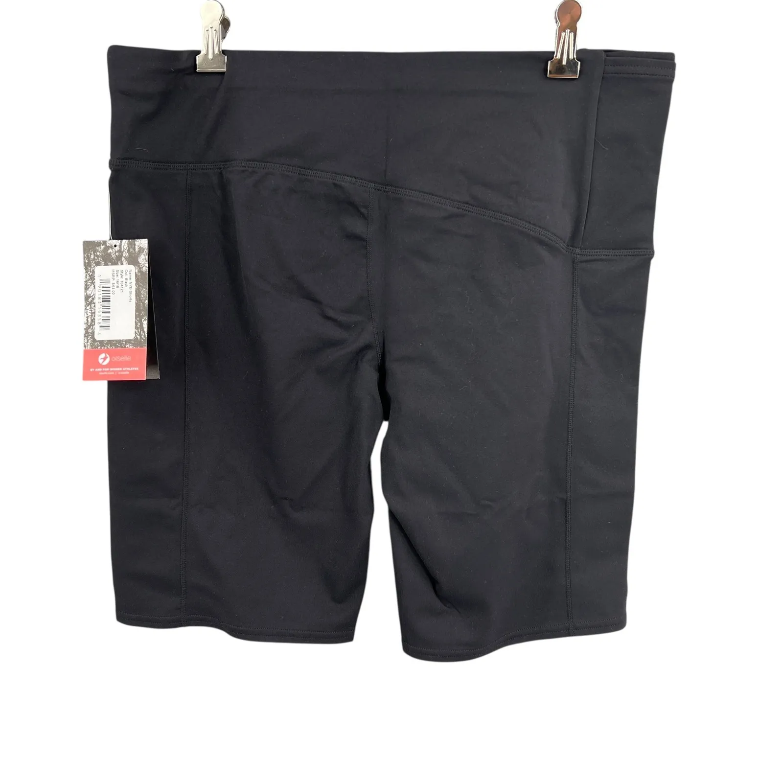 Oiselle NYB Bike Shorts Black Size 16/18 High Rise Pockets New - Image 2