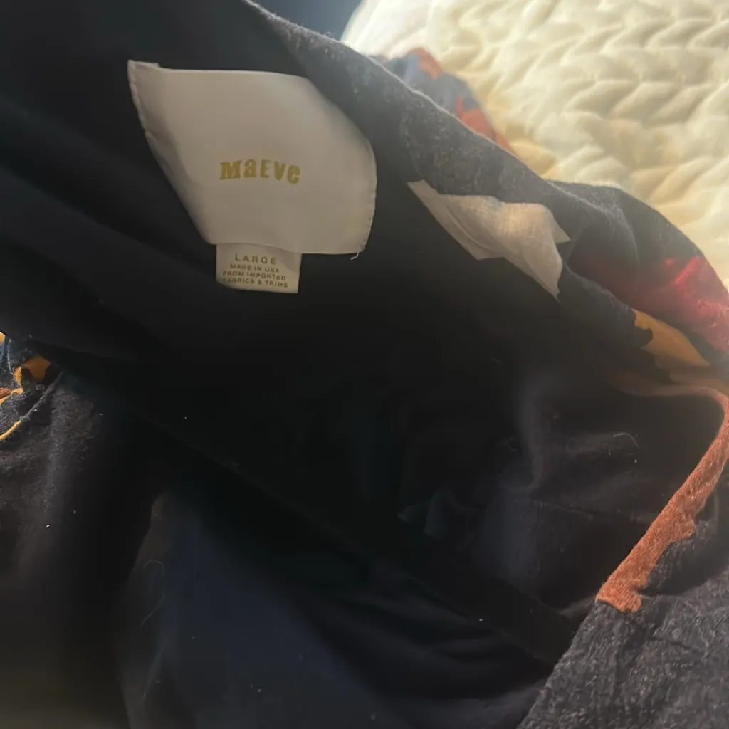 Maeve Red and Orange Sleeveless V-Neck Sundress large lined empire waist - Image 6