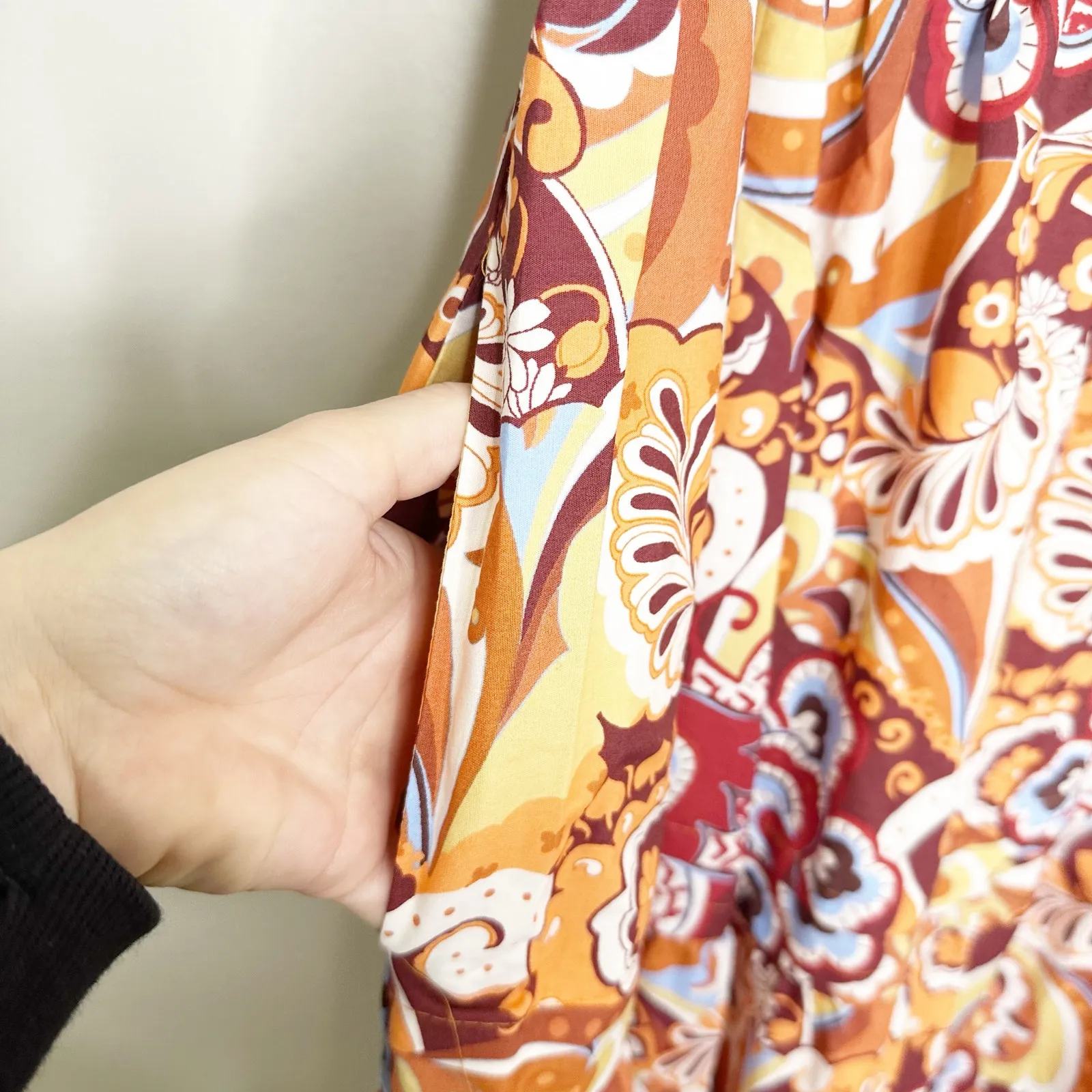 Anthropologie Somerset Maxi Dress in Bronze Paisley Print Medium - Image 6