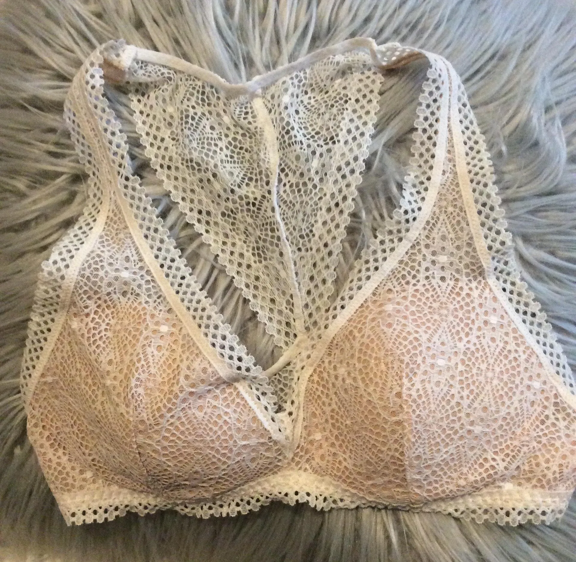 Victoria Secret Bra Lace Bralette Small Beige - Image 2
