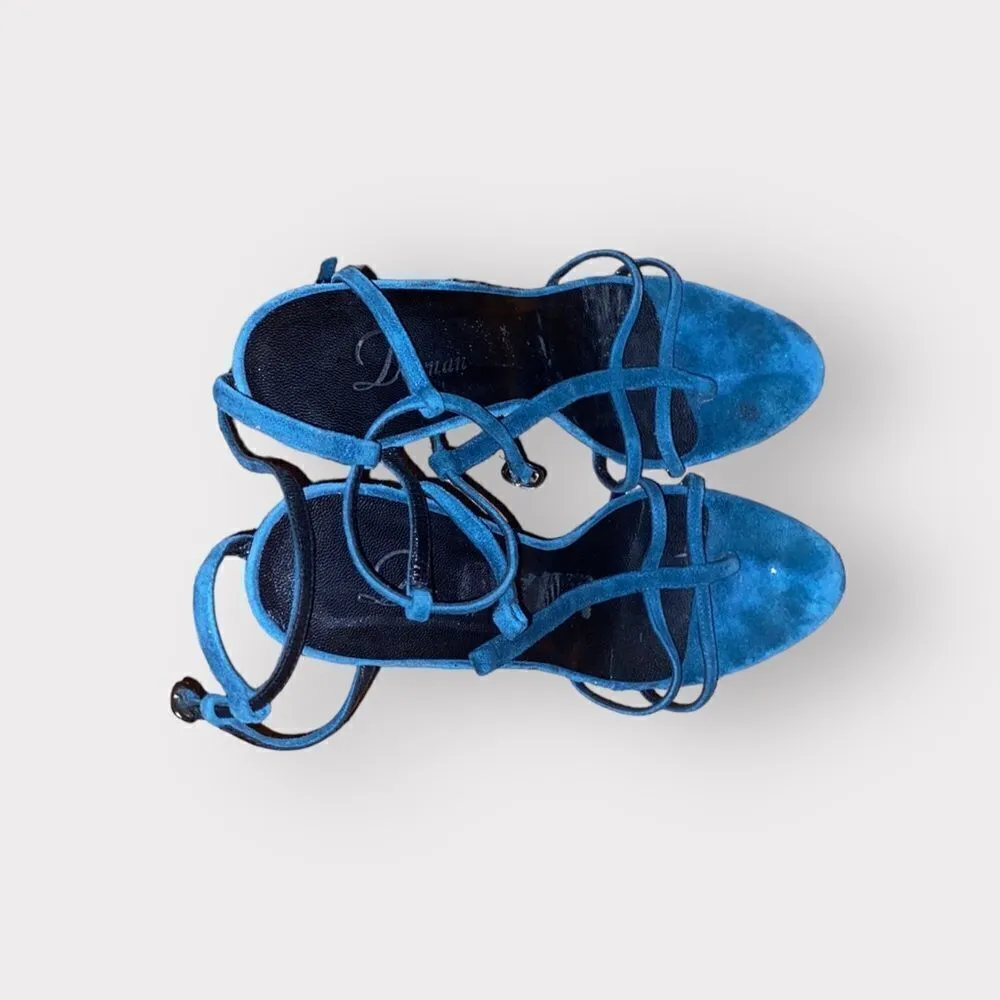 Delman Blue Suede Sandals Shoe Size 9 - Image 4