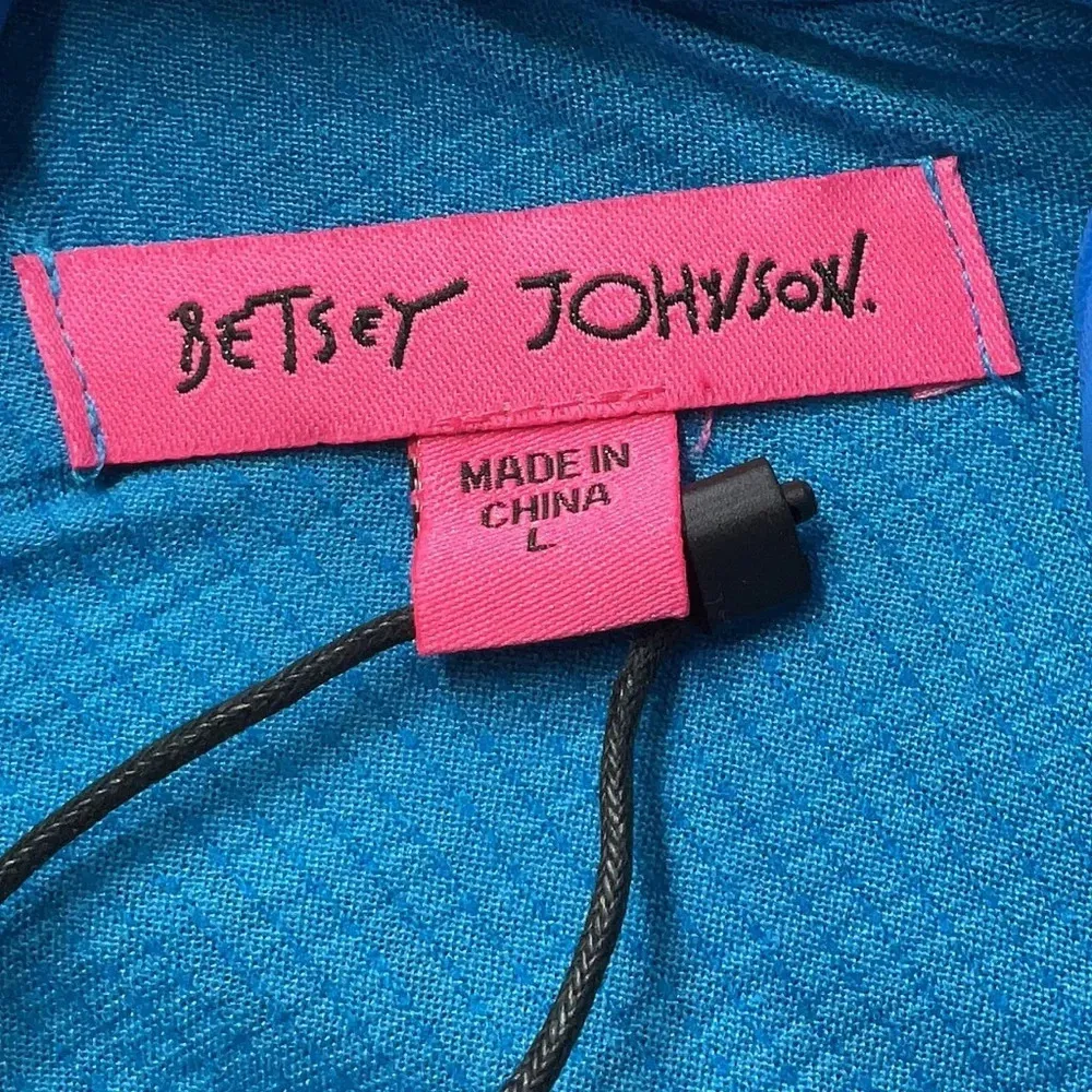 Betsey Johnson Cut It Out Bow Back Mini Slip Dress Jewel Blue Size Large L NWT - Image 5