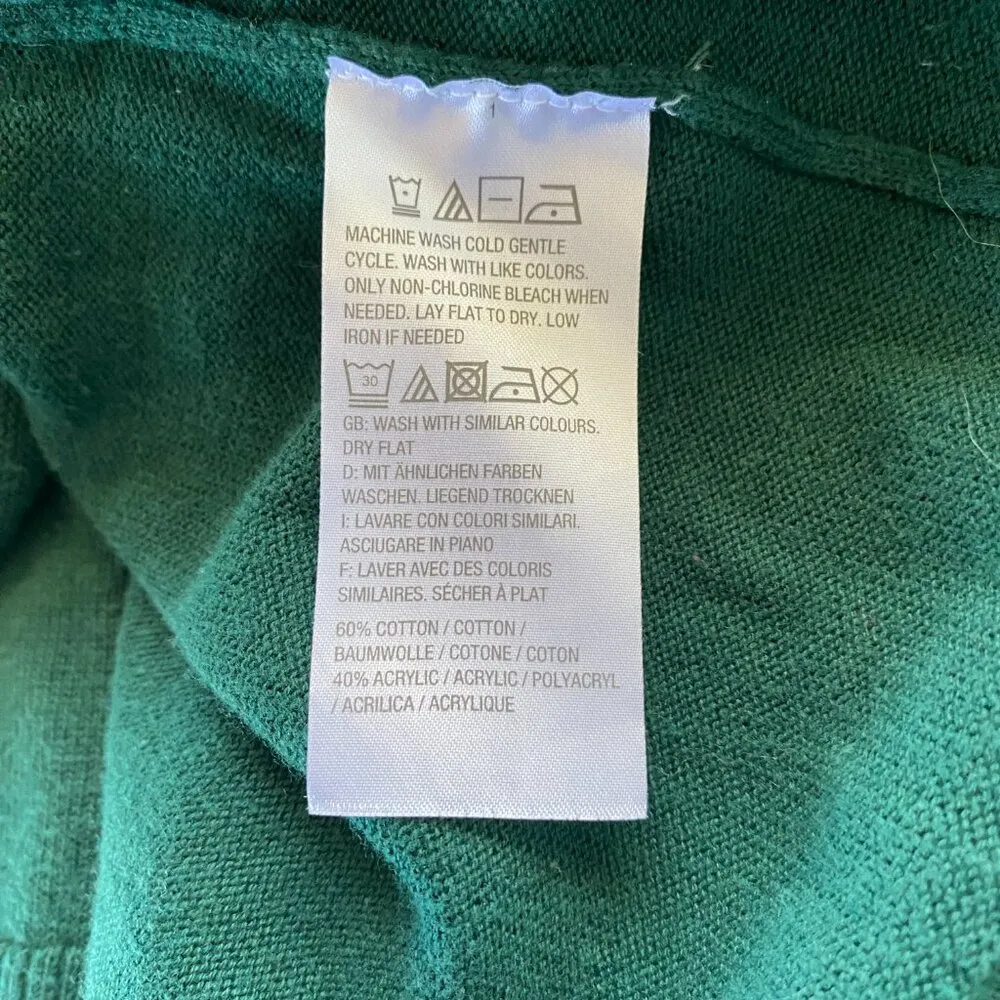 Denim & Company green long sleeve button down cardigan women's size medium - Image 8