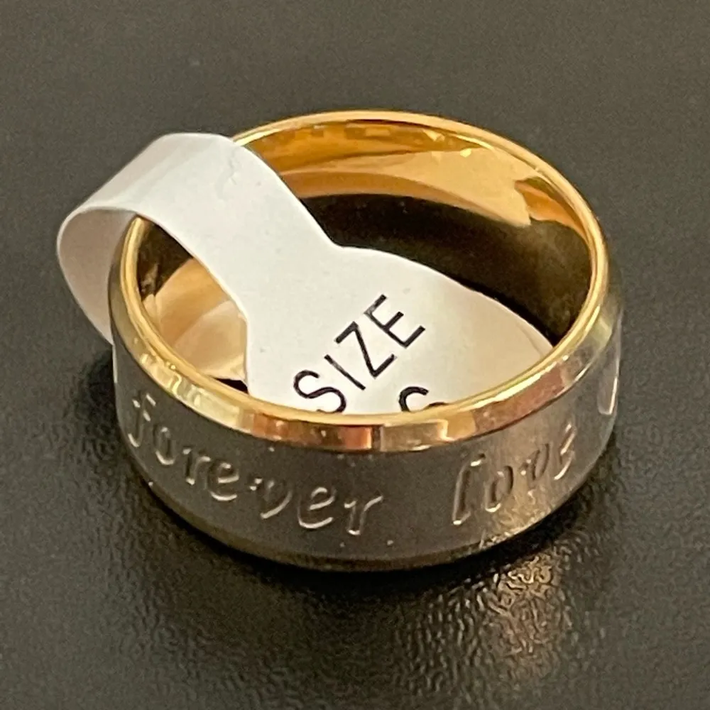 8mm gold forever love ring size 6 - Image 5