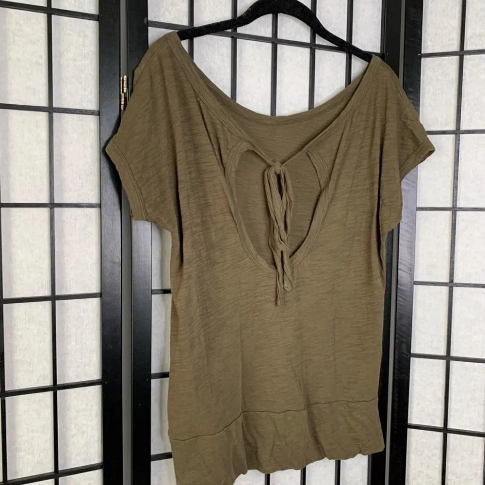 Lightweight Olive Green Short Sleeve Blouse
 Army Green Medium - Image 4