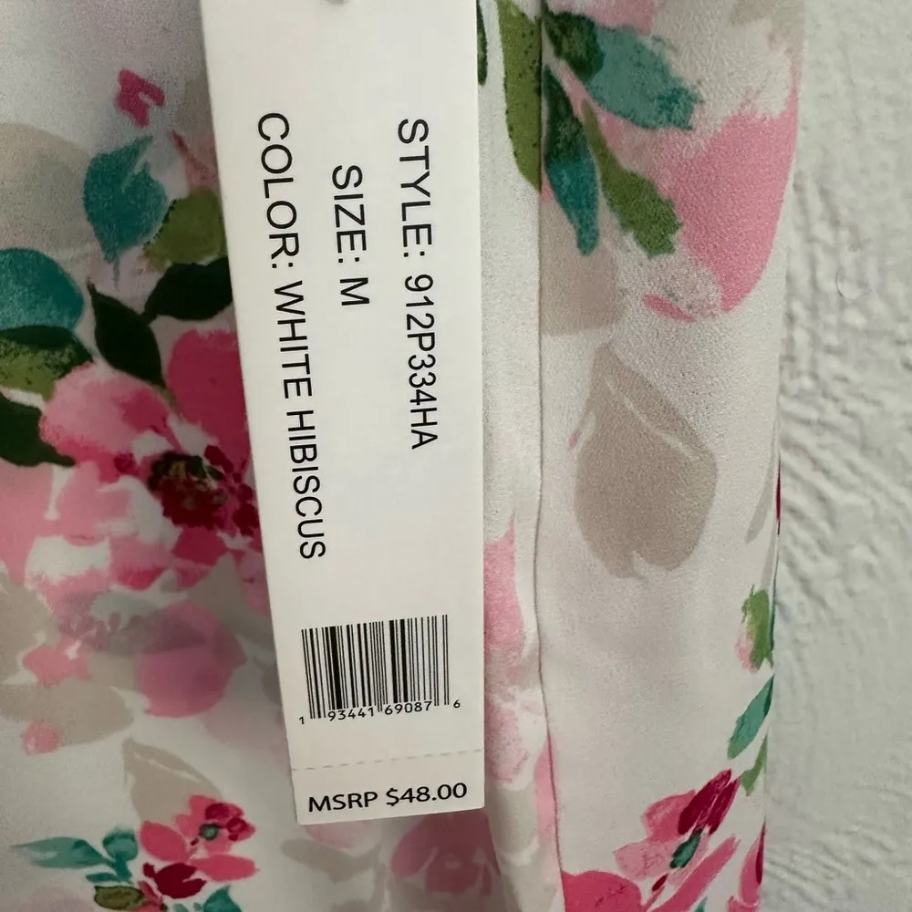 COUNTERPARTS VOLAN- FLORAL FRILL NECK TOP SIZE M NWT - Image 6