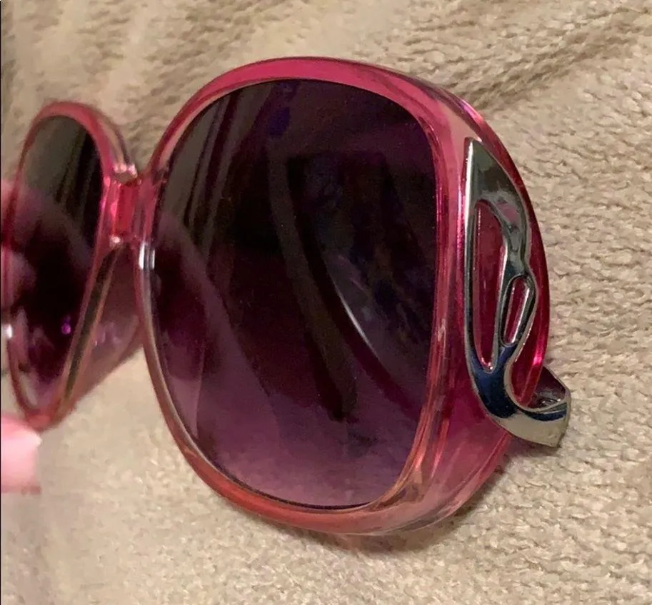 Pink retro style sunglasses - Image 2