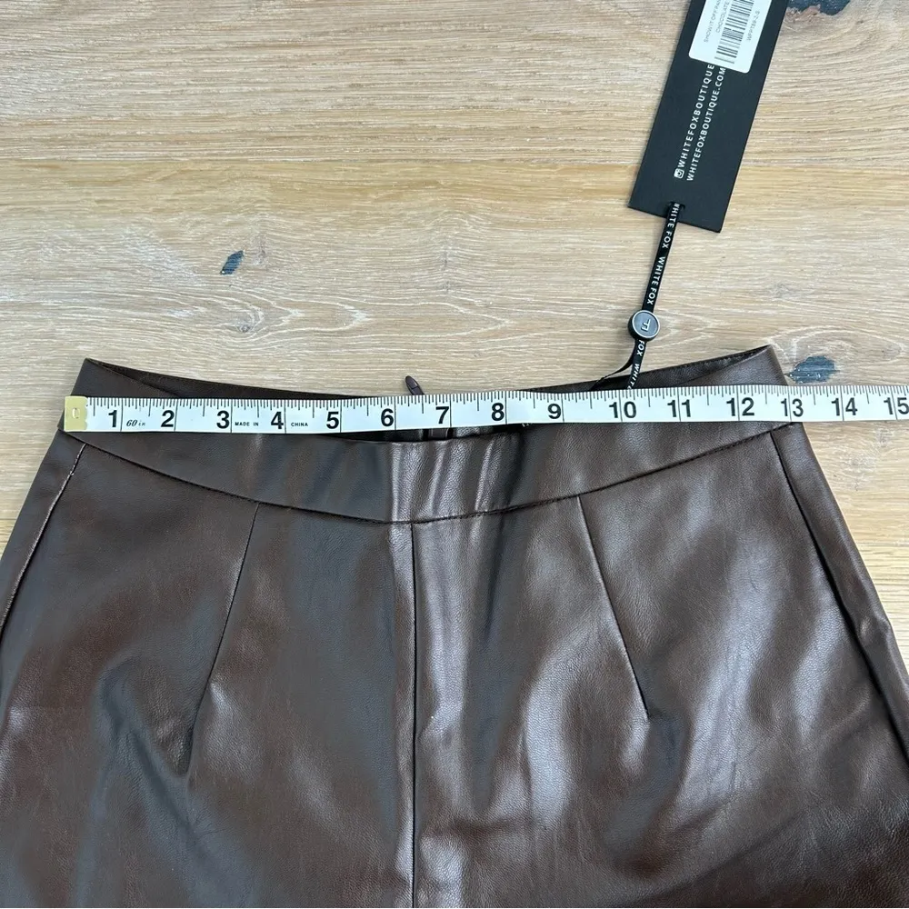 Brown leather flare pants size‎ S - Image 4