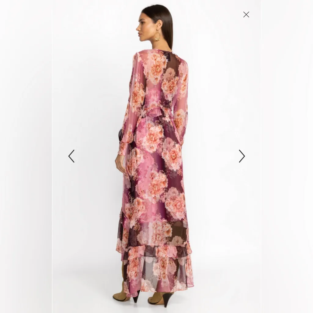 Johnny Was CARINA 100% SILK MAXI DRESS SIZE XL - Image 4