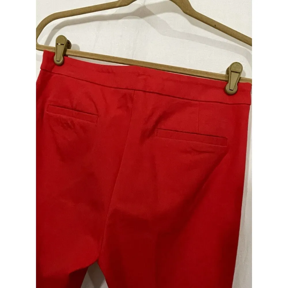 EUC Halogen Red Straight Leg Trouser Pants Size 6 - Image 5