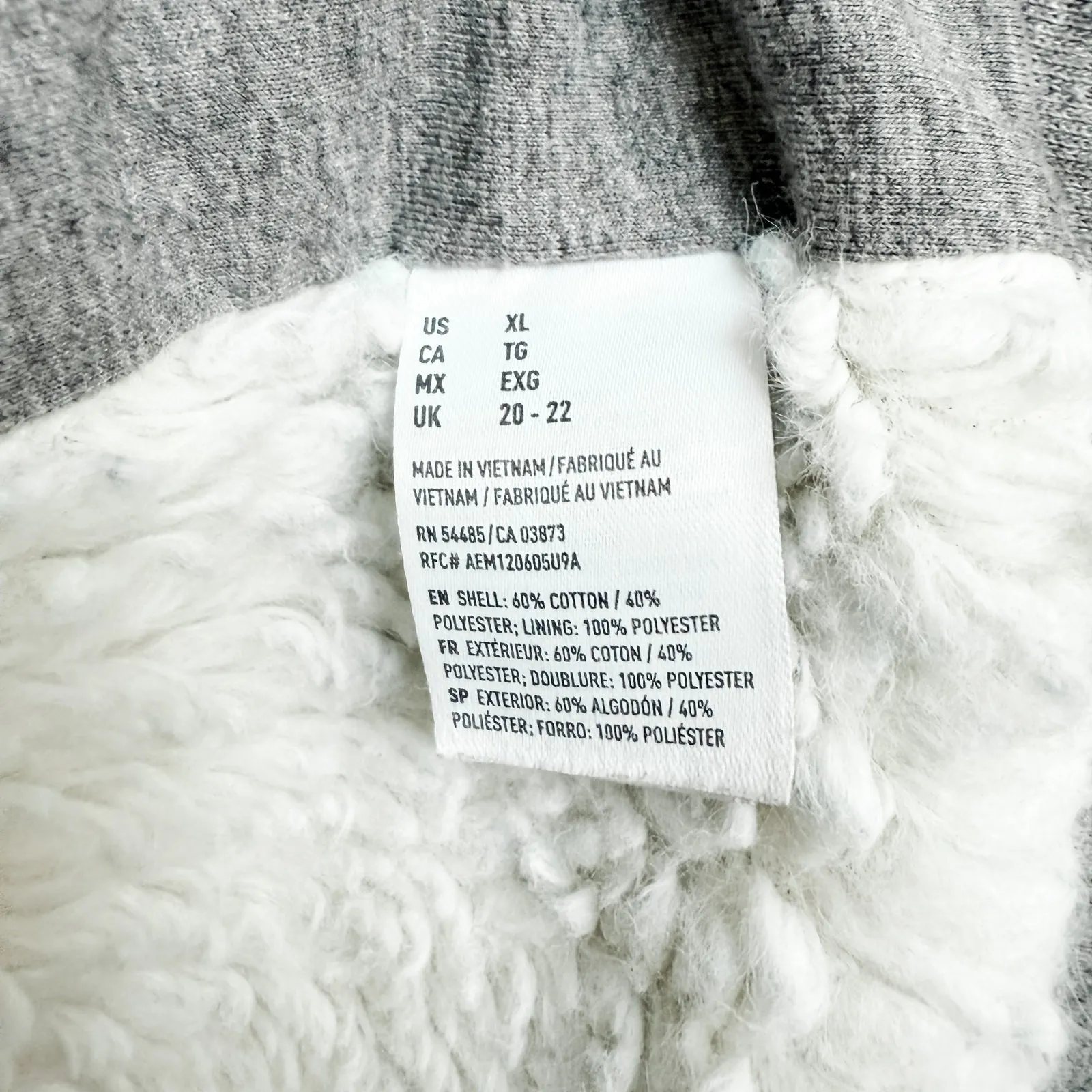 Aerie Womens Jacket Size XL‎ Gray Sherpa Lined Button Front Fleece Cozy Winter - Image 9