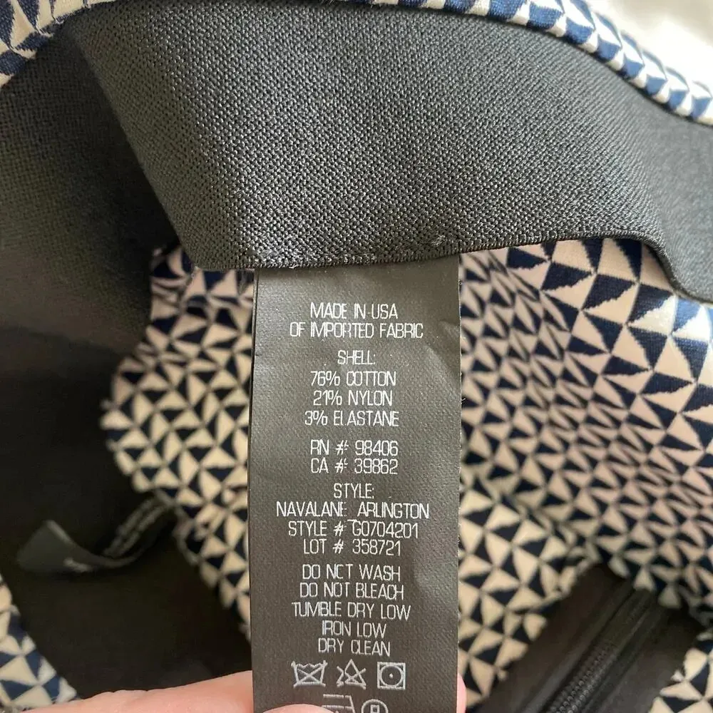 THEORY Navalane Arlington Ankle Pants Ink and Ivory Size 4 Office Professional - Image 7