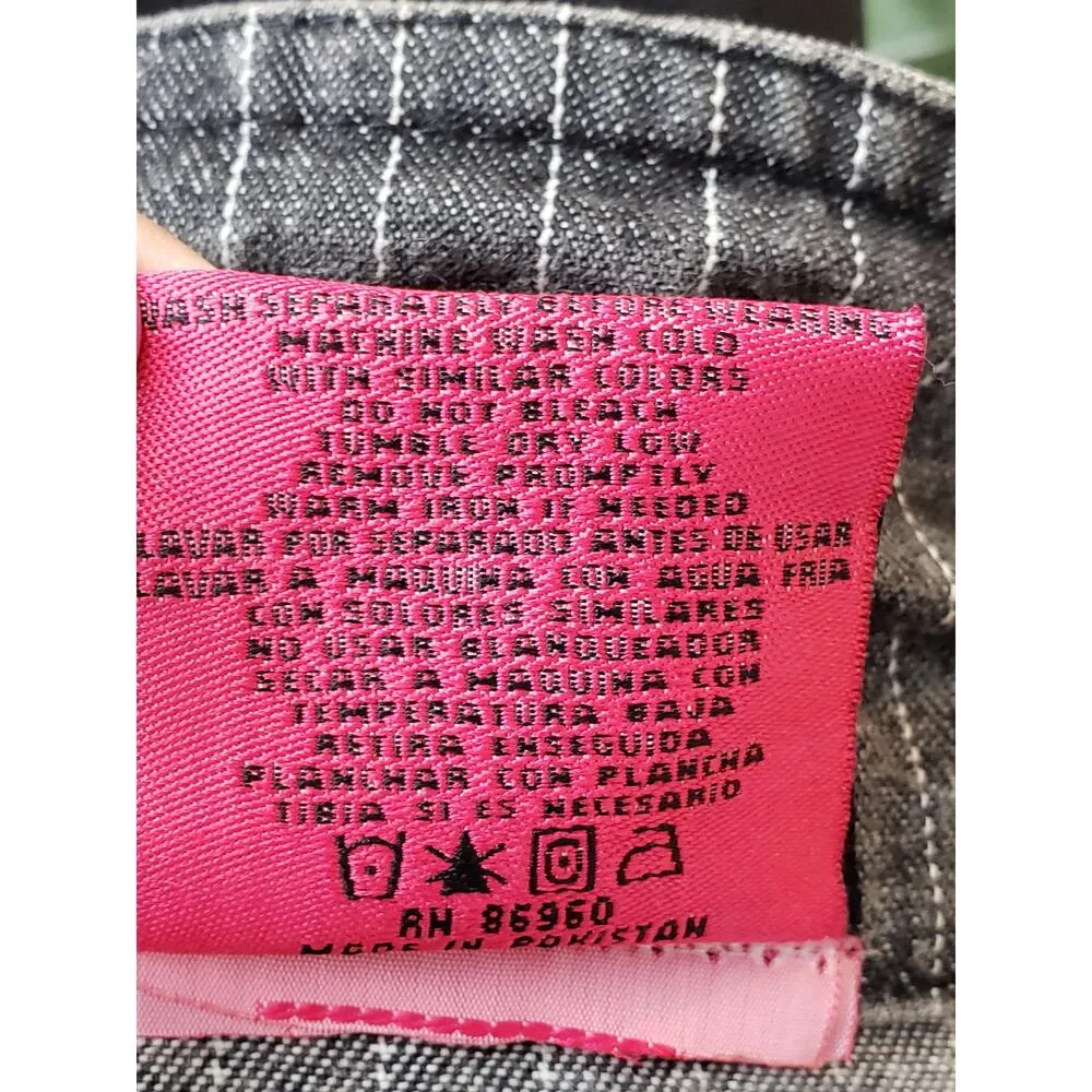 Carol's Denims Blazer Jacket Women Small Gray Striped Peak Lapel Single Breasted - Image 6