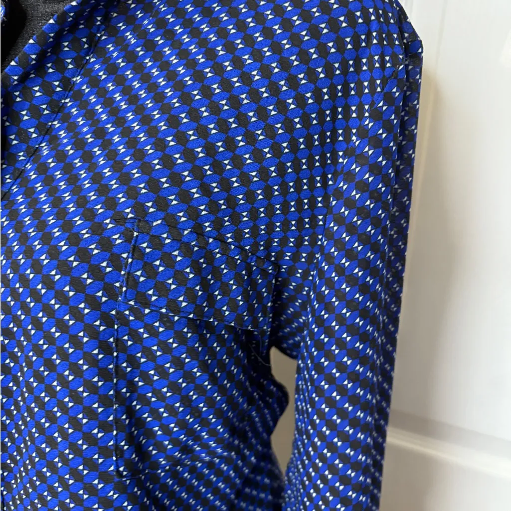 Max Studio Blue Geometric Blouse - Image 2