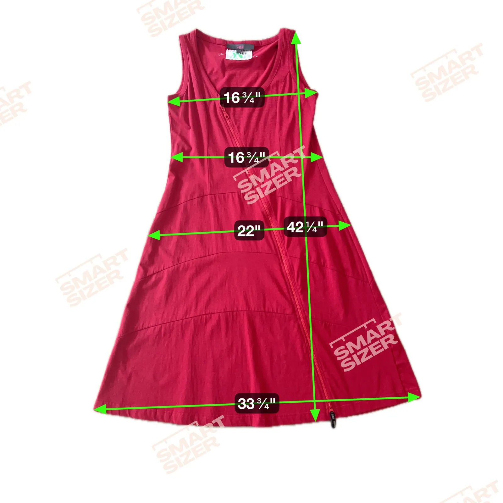 Euro Style Rimini Tank Dress Red Asymmetrical Zipper Front 2 M L Lagenlook Artsy Size M - Image 8