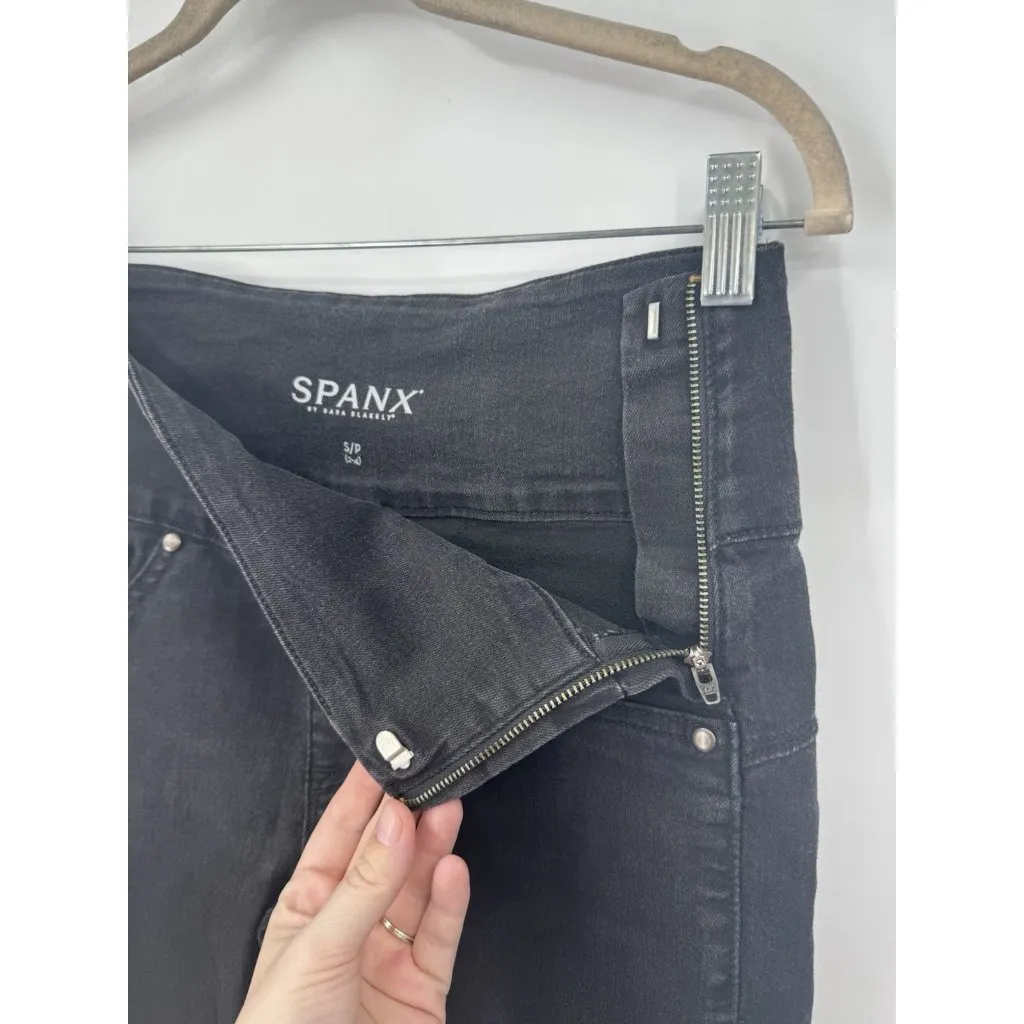 SPANX Side Zip Skinny Jean Legging Women Small Black Faded Wash Stretch Slimming - Image 7